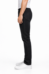 Atlance Mid-Wash Comfort Fit Jeans for Men | Black Denim Plain 261058985
