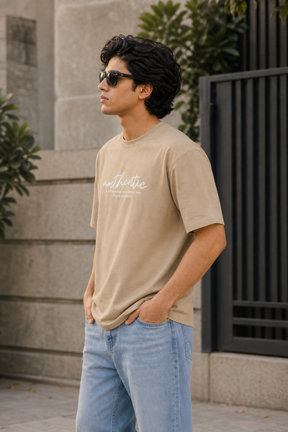 Men Fawn Authentic Graphic Drop Shoulder T-Shirt