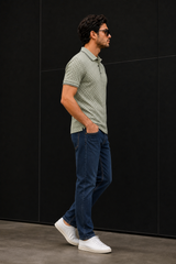 Men Pista Geometric Print Polo T-Shirt