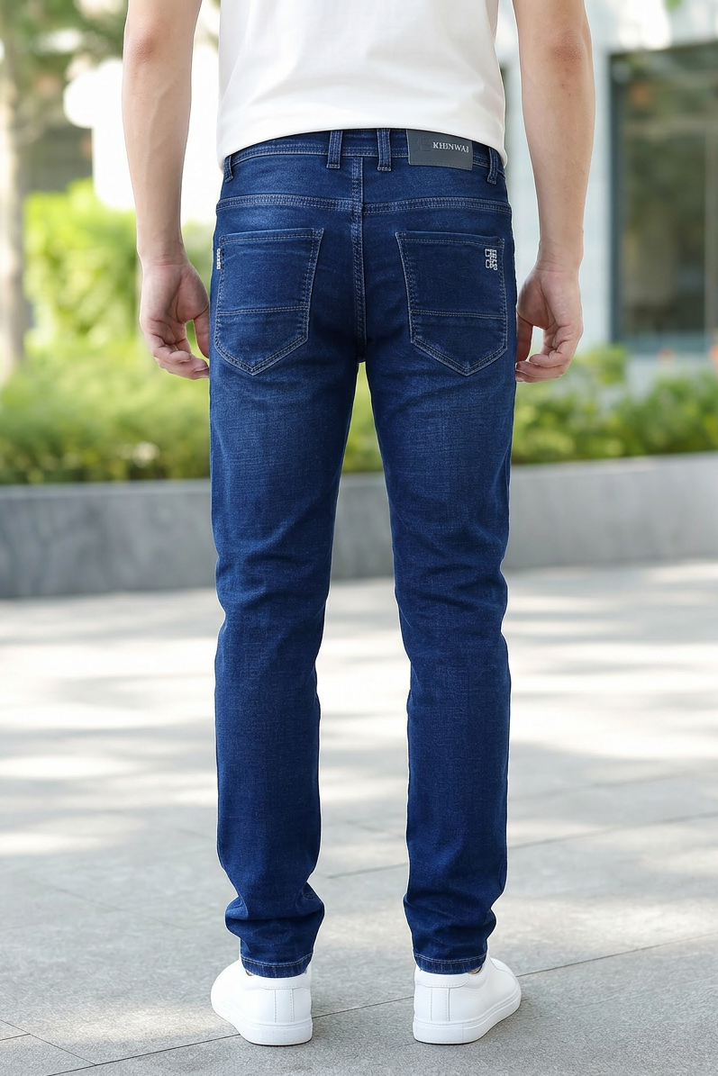 Men Jeans Dark Blue Ankle Fit Denim Casual Wear Machine Wash Premium Quality