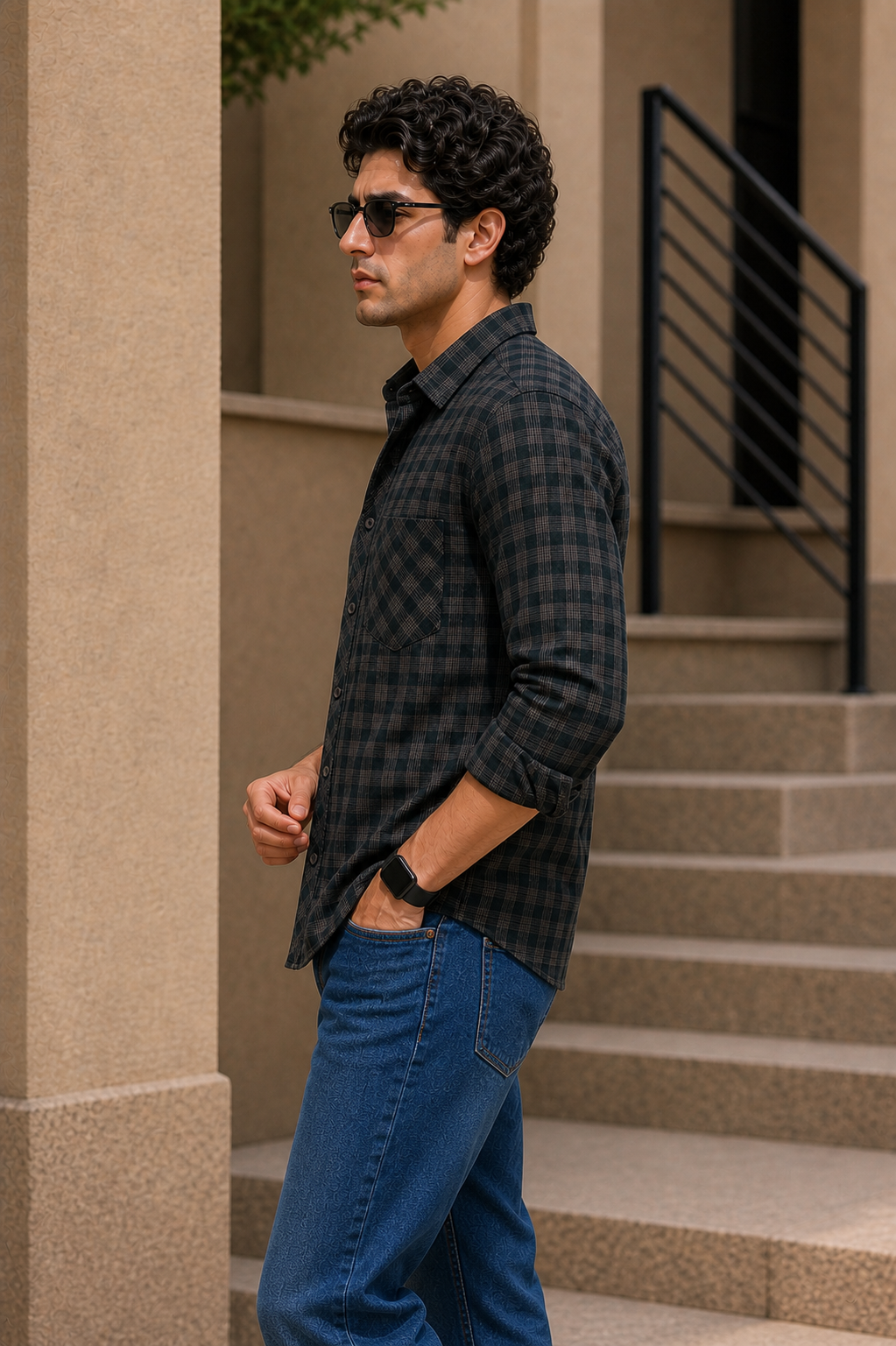 Men Green Plaid Full Sleeve Shirt – Casual Checkered Shirt