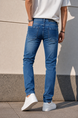 Men Blue Ankle Fit Jeans | Premium Denim JCK-92