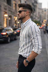 Men Blue Checks Shirt – Trendy and Comfortable Casual Wear 261049715