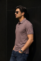 Men Onion Geometric Print Polo T-Shirt