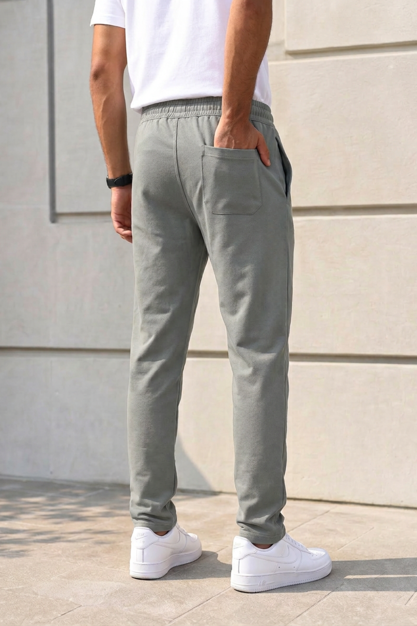 Premium Men Green Track Pant with Side Zip Pocket QZ-77