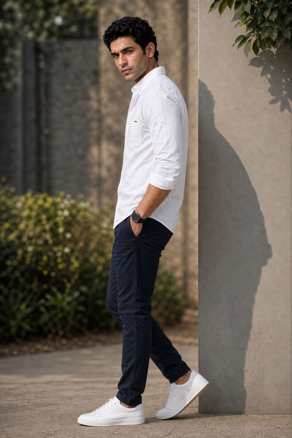 Men Classic Solid White Shirt | Cotton Fabric