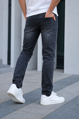 Washed Black Narrow Fit Jeans for Men - Premium Quality