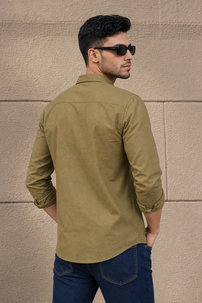 Men Premium Green Solid Casual Shirt for Everyday Wear OXF-PLAIN