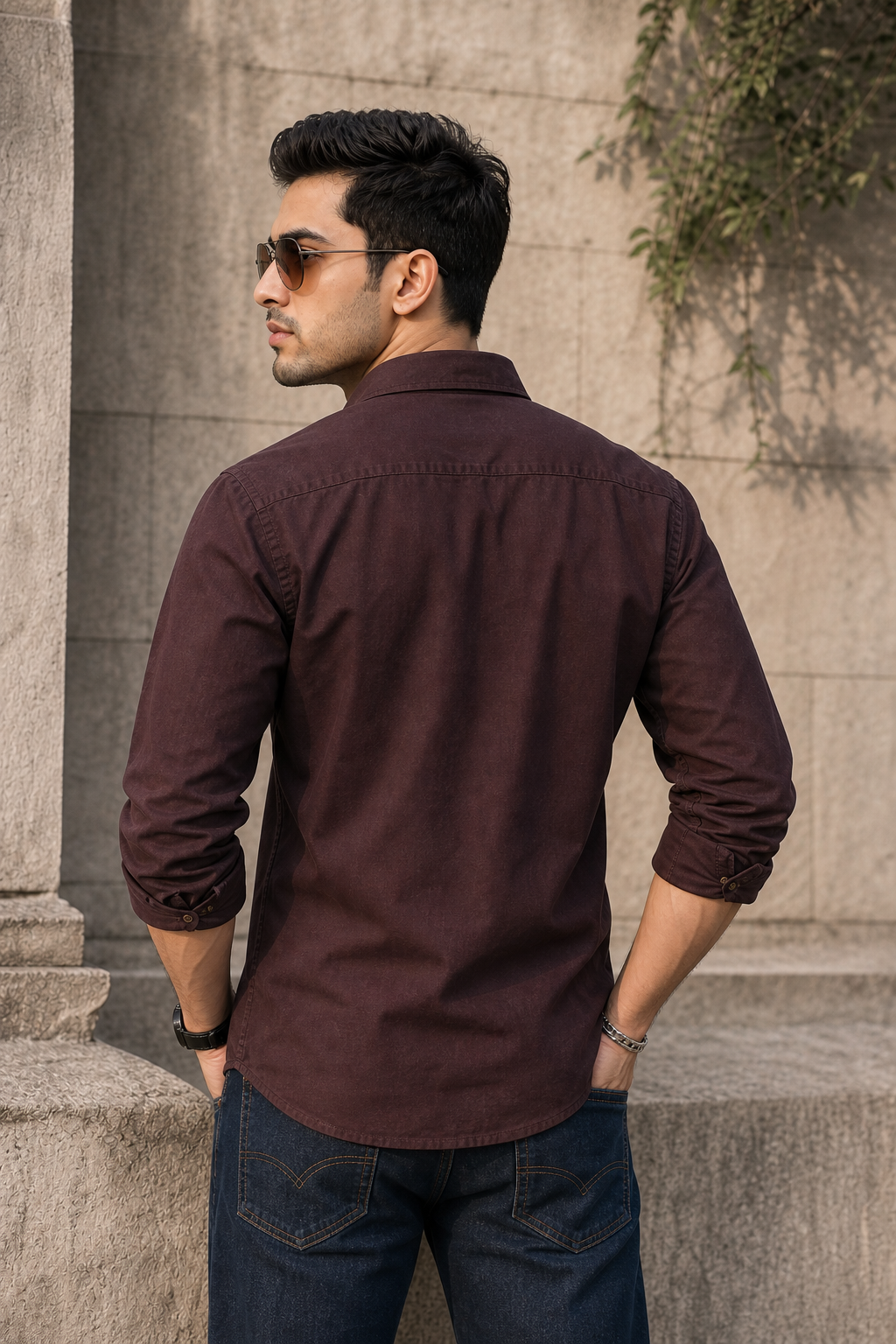 Men Premium Coffee Solid Casual Shirt for Everyday Wear OXF-PLAIN