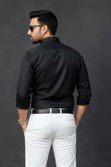 Atlance Classic Black Solid Formal Shirt - Slim Fit-FRM