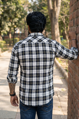 Men Olive Checked Slim Fit Casual Shirt | Premium Cotton FABCK