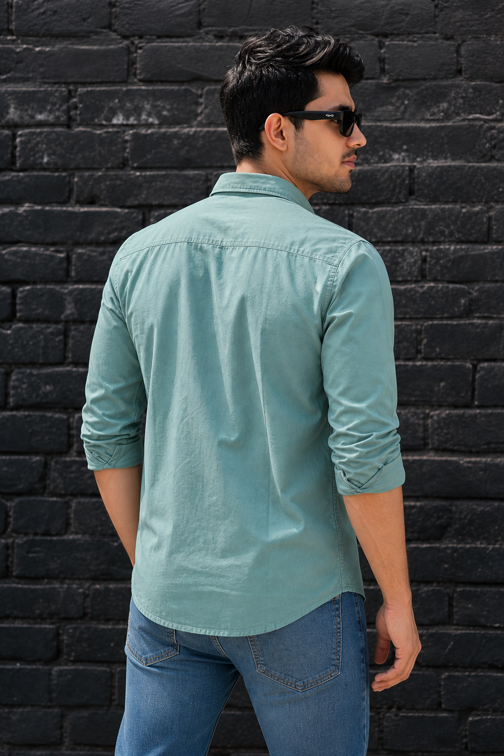 Men Premium Dark Pista Solid Casual Shirt for Everyday Wear OXF-PLAIN