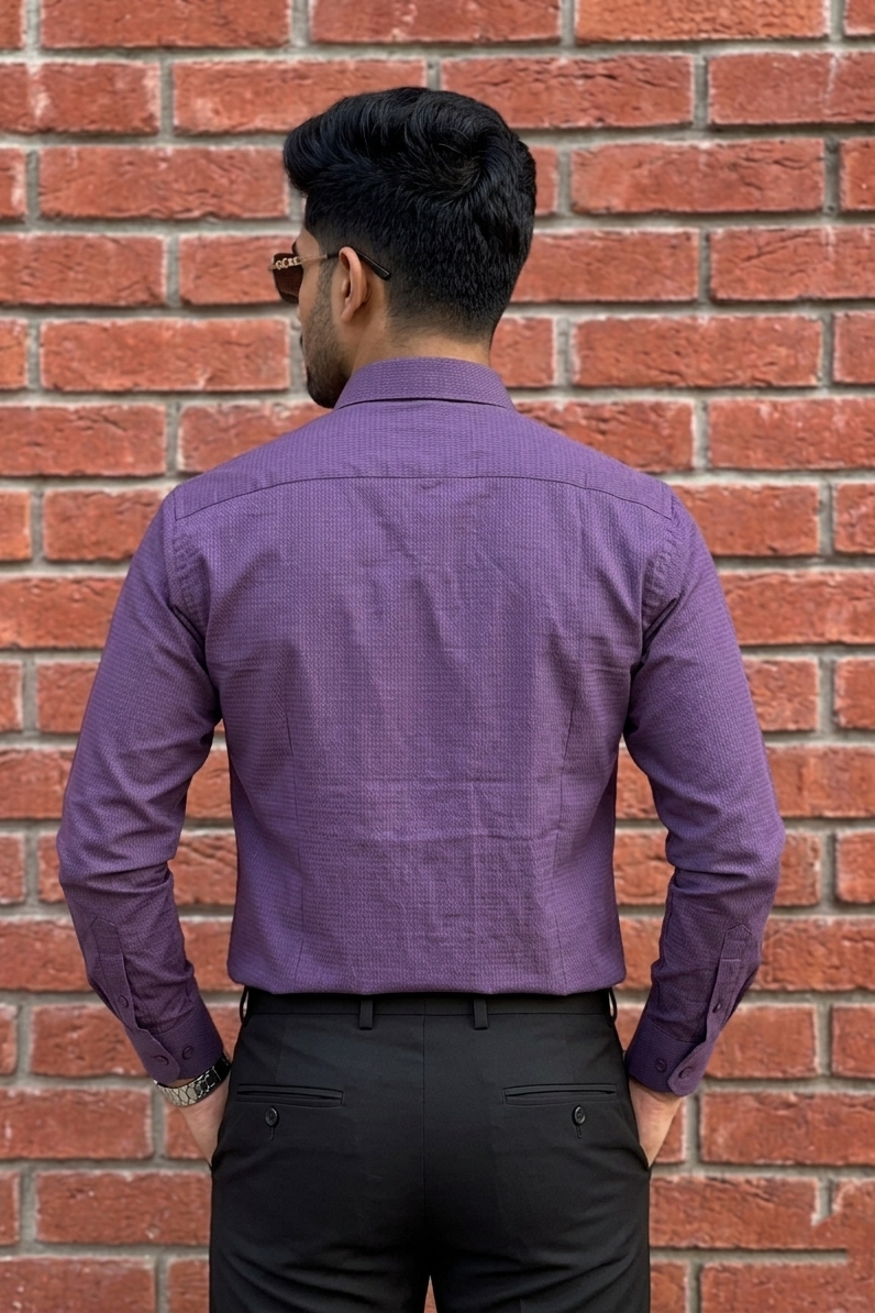 Atlance Classic Purple Solid Formal Shirt - Slim Fit-FRMTEXT