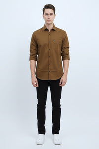 Solid Color Casual Shirts for Men | BROWN 251211180