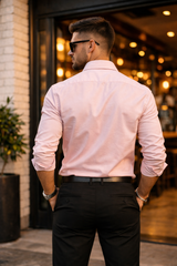Men Pink Casual Shirt - Slim Fit Cotton Button Down 261049768
