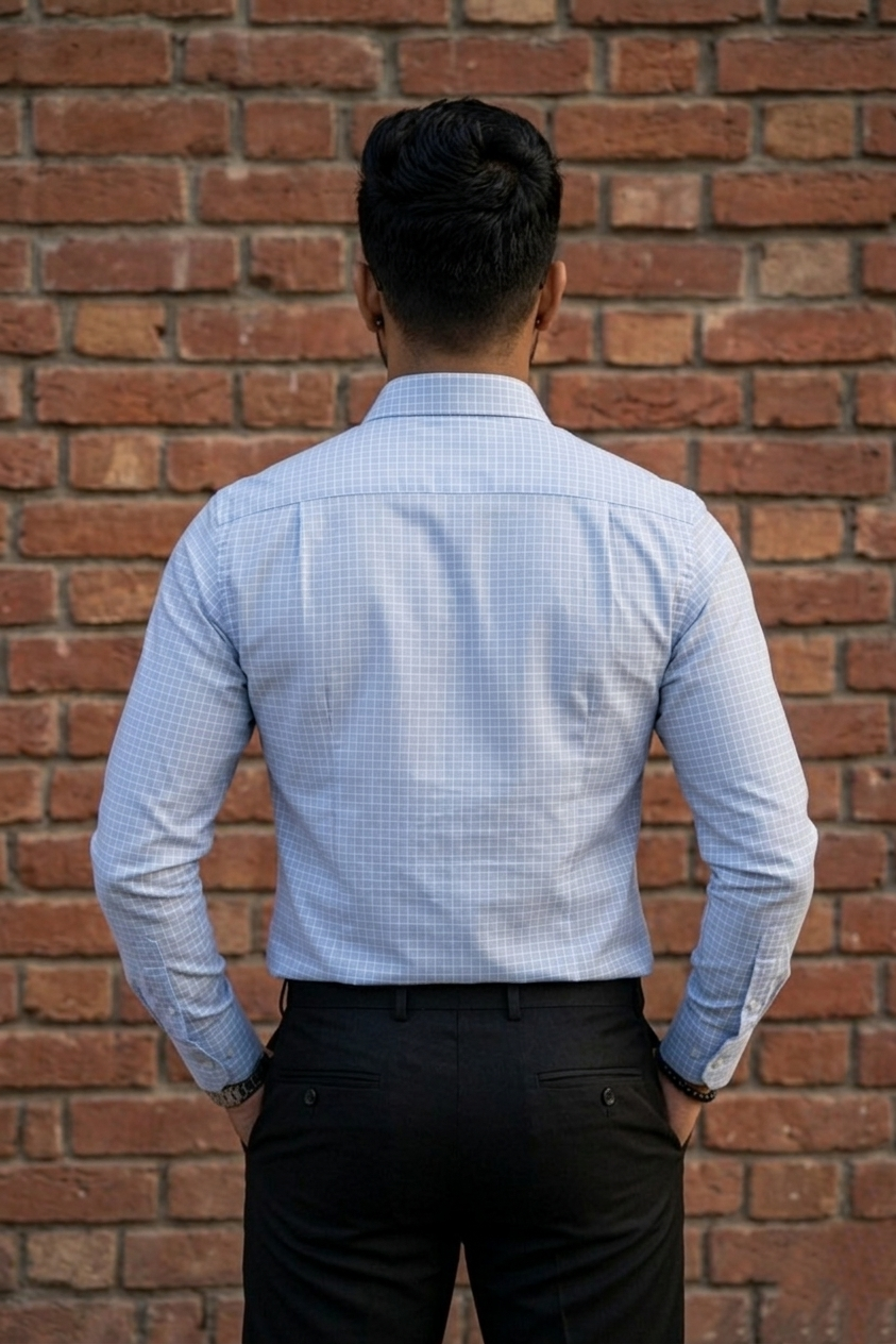 Atlance Sky Blue Check Shirt for Men – Elegant & Trendy Formal Wear-FRMCHECKS