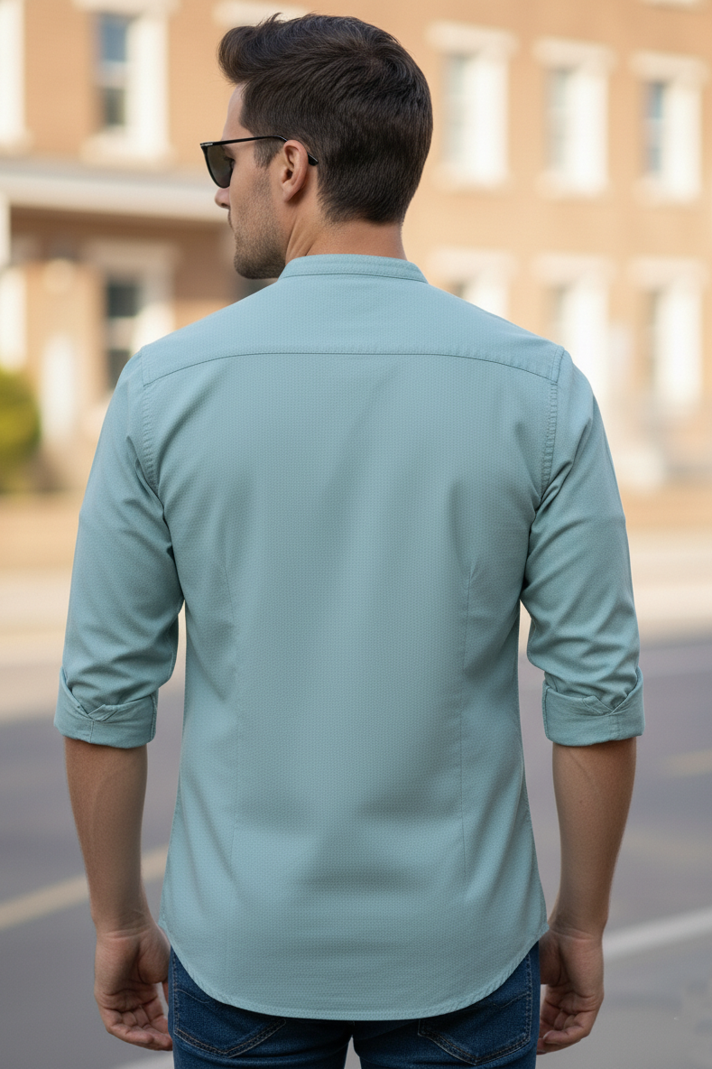 Dark Pista Solid Cotton Casual Shirt | Minimalist Style-251205753