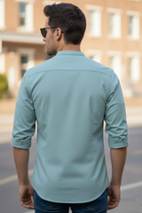 Dark Pista Solid Cotton Casual Shirt | Minimalist Style-251205753