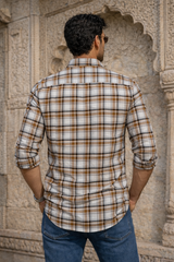 Men Brown Casual Shirt – Checkered Daily Wear OXFCH