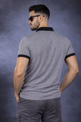 Men Black Striped Polo T-Shirt | Modern Casual Style 261023952