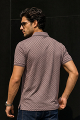 Men Onion Geometric Print Polo T-Shirt