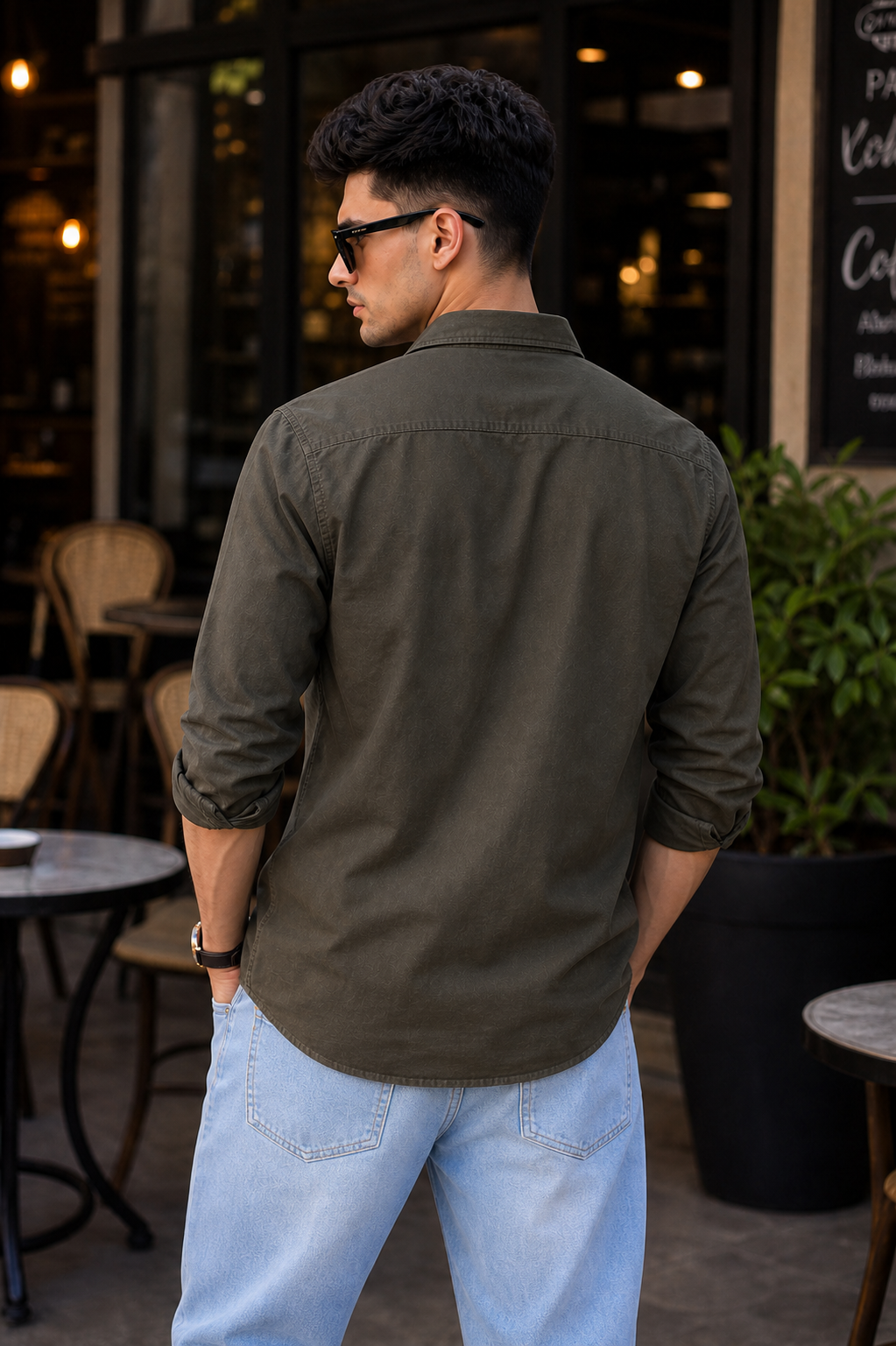 Men Premium Olive Solid Casual Shirt for Everyday Wear OXF-PLAIN