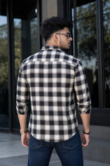 Men Premium Black Checkered Shirt – Casual Style OXFCH