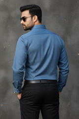 Atlance Classic Blue Solid Formal Shirt - Slim Fit-FRM