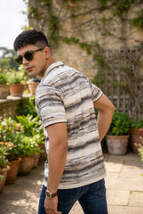 Stylish Brown Printed Polo T-Shirt for Men | Modern Fit