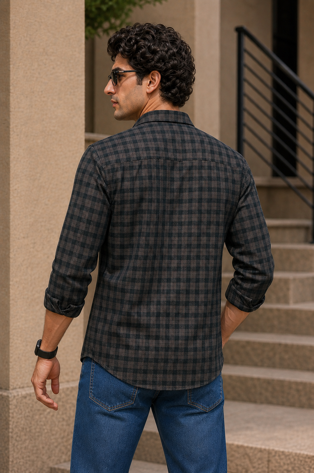 Men Green Plaid Full Sleeve Shirt – Casual Checkered Shirt