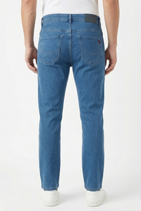 Atlance Mid-Wash Comfort Fit Jeans for Men | Blue Denim Plain 1022