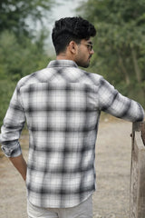 Men Classic Grey Check Shirt | Everyday Casual Wear WON