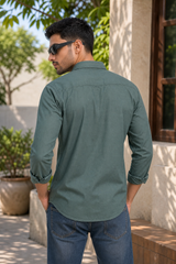 Men Premium Green Solid Casual Shirt for Everyday Wear OXF