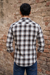Stylish Check Shirt for Men | White Brown Black | Casual Smart Look FABCK