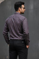 Atlance Maroon Checked Shirt - Premium Formal Wear-FRM