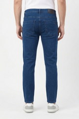 Atlance Mid-Wash Comfort Fit Jeans for Men | Dark Blue Denim Plain 261058985