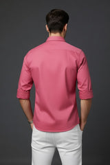 Atlance Men Premium Pink Cotton Slim Fit Casual Shirt 261061504