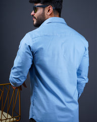 SKYBLUE COLOR PLAIN CASUAL SHIRT