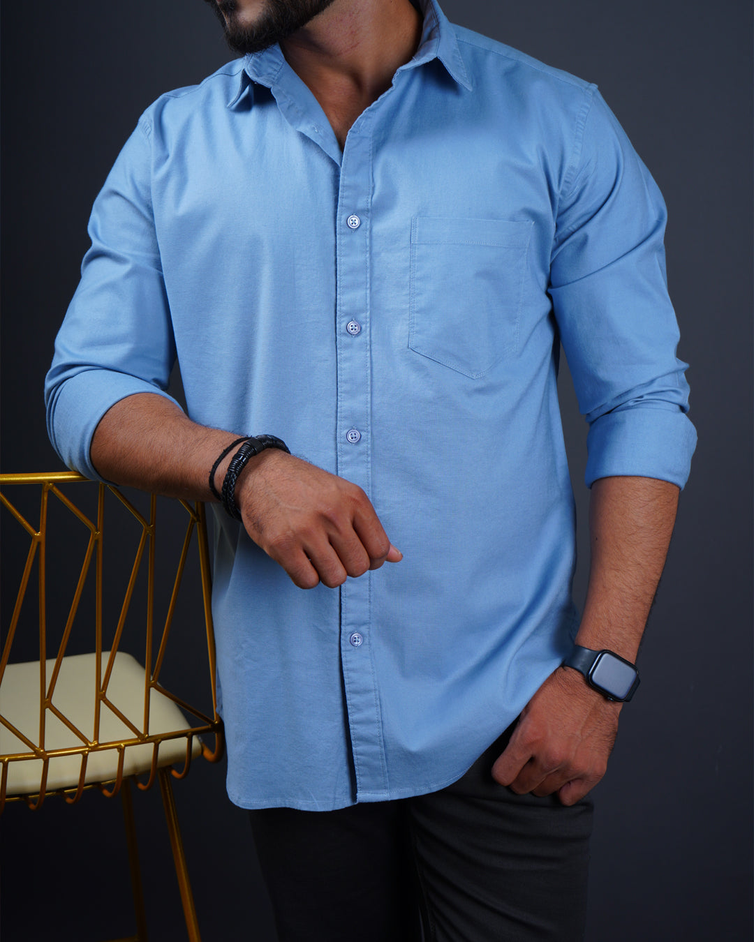 SKYBLUE COLOR PLAIN CASUAL SHIRT