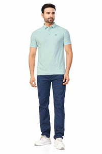 Skyblue Plain Collar T-Shirt | Half Sleeve Sinker Fabric | Casual & Sports Wear 1501