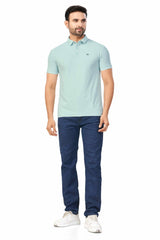 Skyblue Plain Collar T-Shirt | Half Sleeve Sinker Fabric | Casual & Sports Wear
