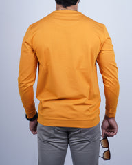 MUSTARD COLOR FULL SLEEVE ROUND NECK PLAIN T-SHIRT