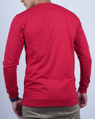 RED COLOR MATTER FULL SLEEVE ROUND NECK T-SHIRT