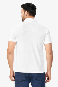 White Plain Collar T-Shirt | Half Sleeve Sinker Fabric | Casual & Sports Wear 1501
