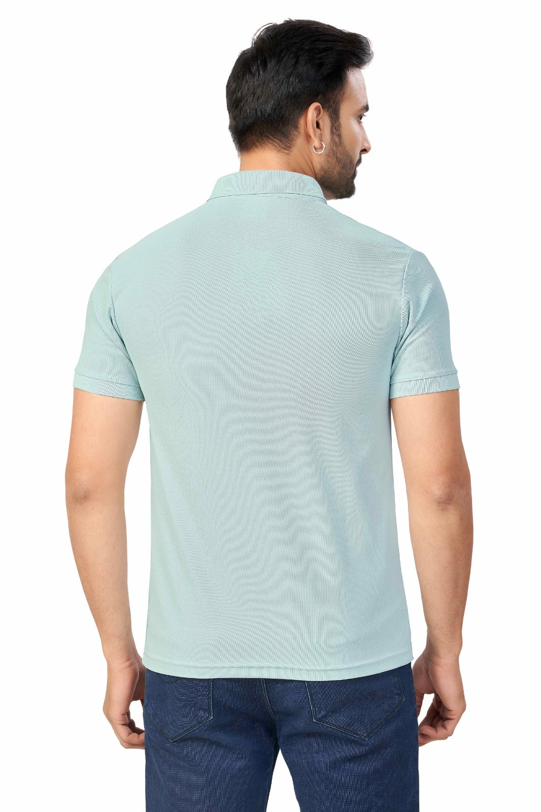 Skyblue Plain Collar T-Shirt | Half Sleeve Sinker Fabric | Casual & Sports Wear 1501