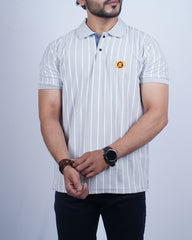 Grey lining collar t-shirt for men