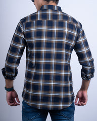 FAWN-BLUE COLOR CHECKS CASUAL SHIRT