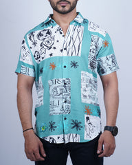 Pista color color printed half sleeve casual shirt shirt for casual wear.