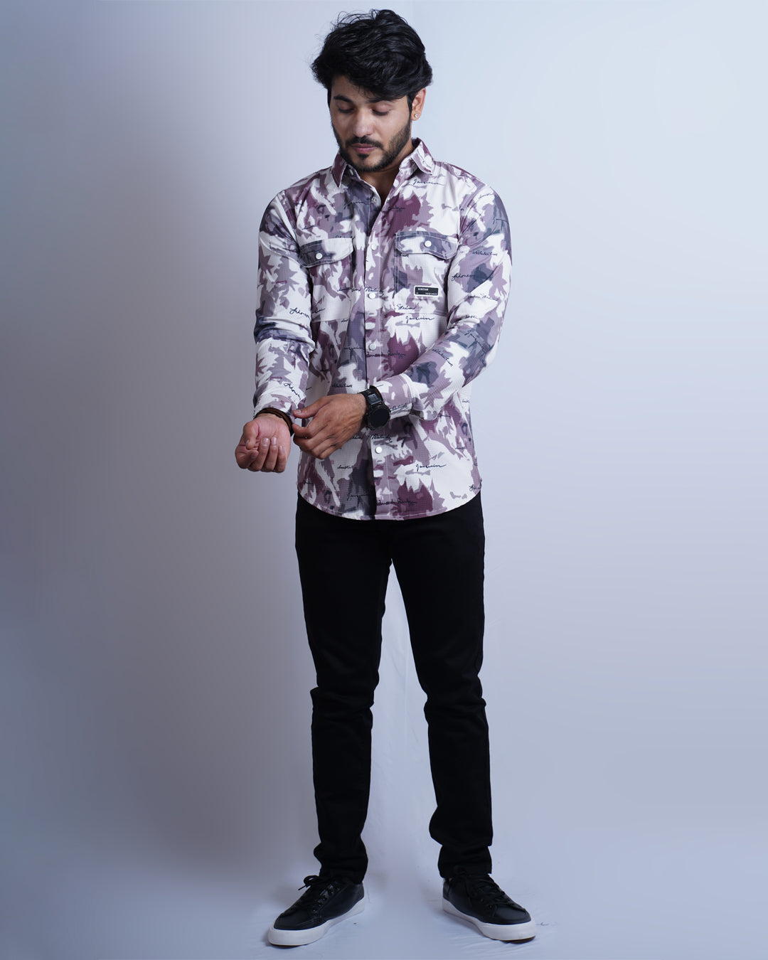 ONION COLOR PRINTED CASUAL SHIRT