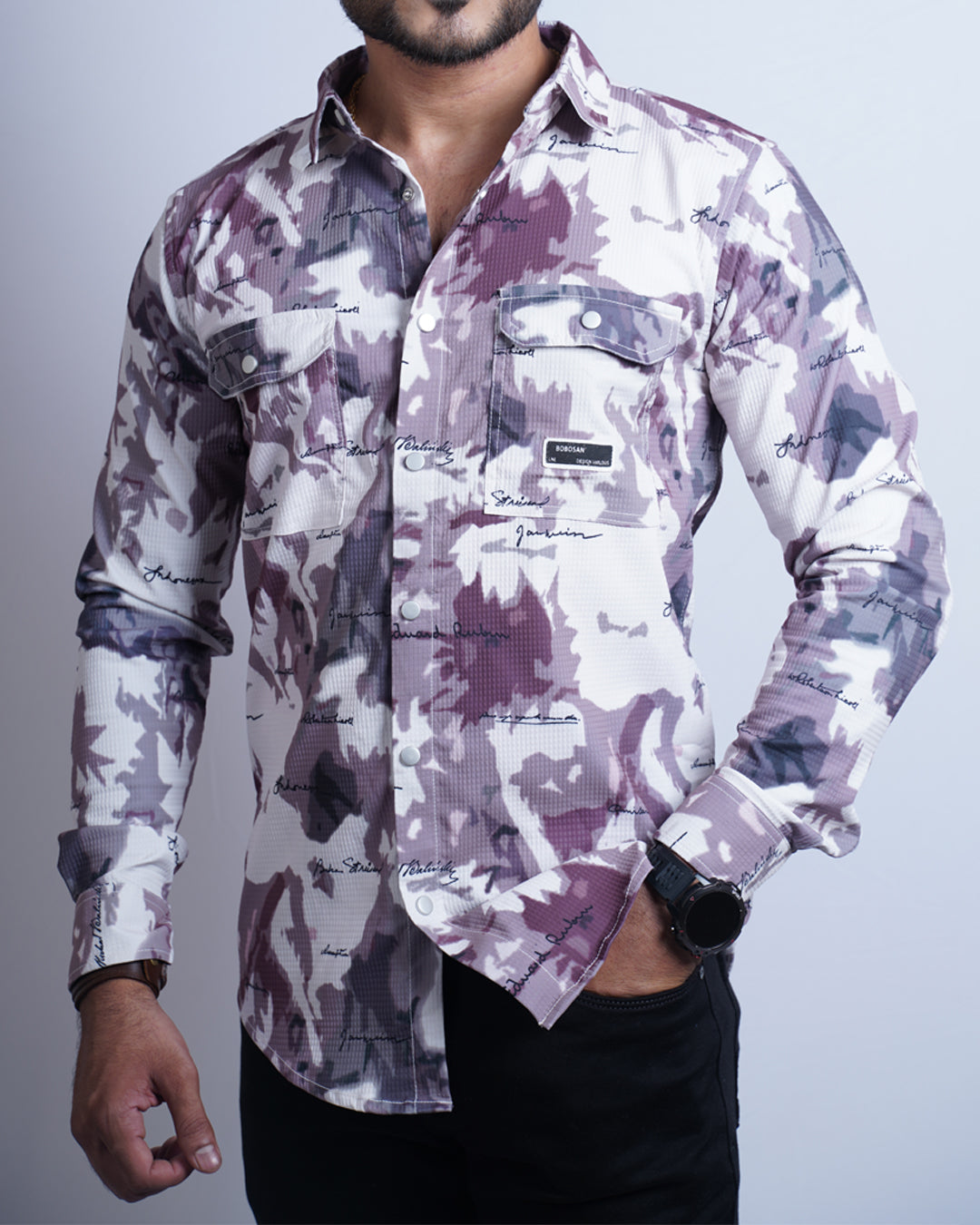 Onion color color printed casual shirt shirt for casual wear.